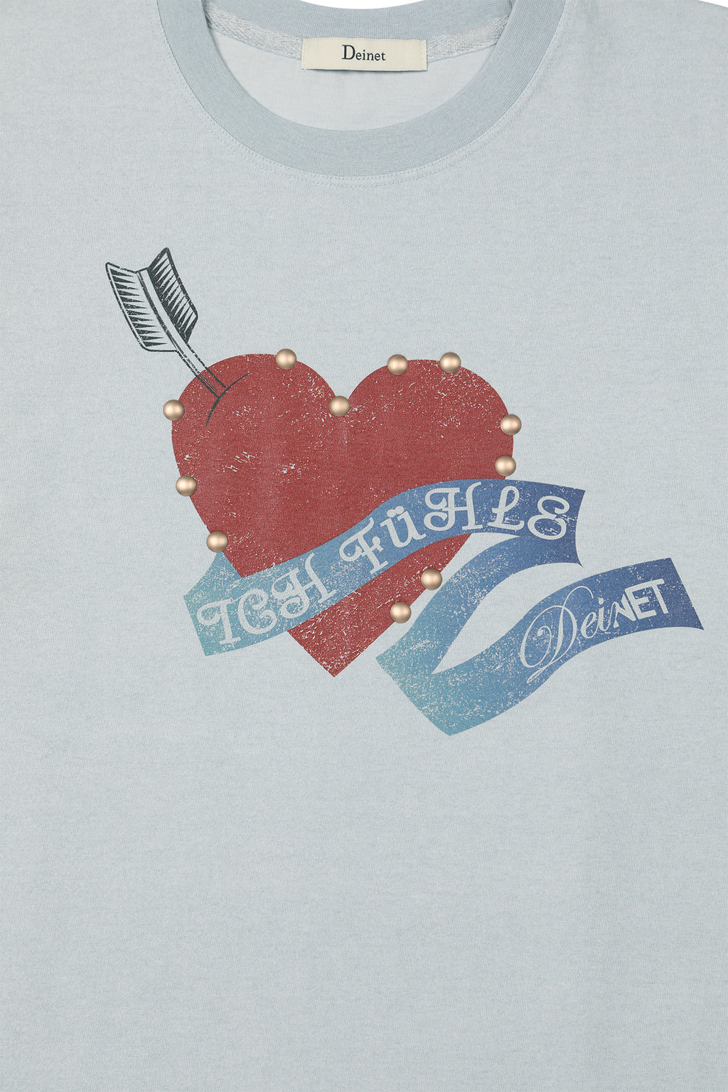 Deinet - Stud Heart T-Shirt (Ice Blue) product image 15 | TRAB K-Fashion Australia