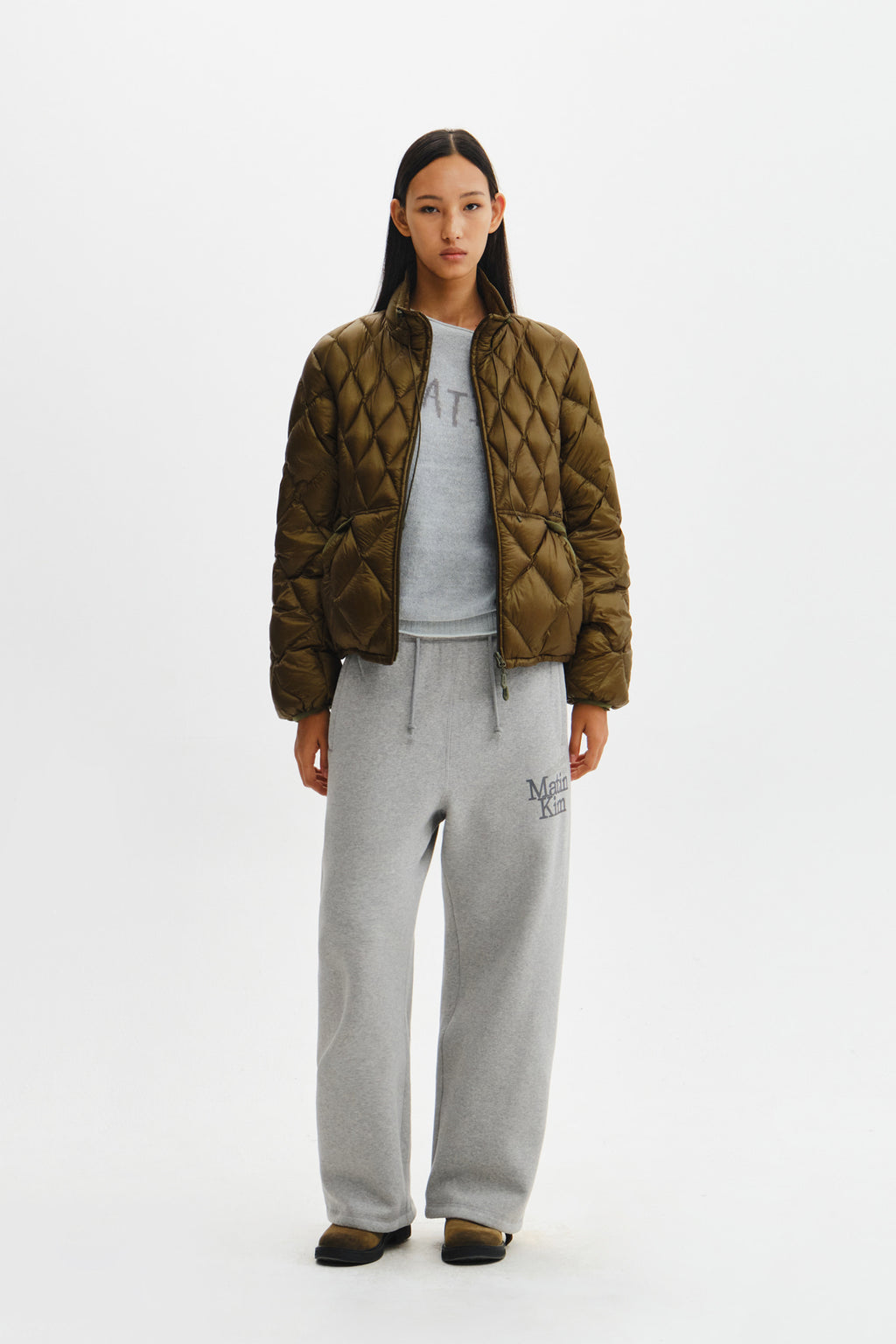 Matin Kim - Mix Quilted Light Down Jumper (Khaki) product image 12 | TRAB K-Fashion Australia