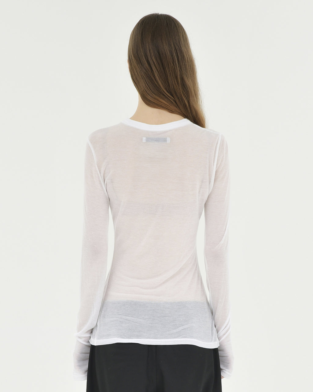 Brownyard - 24ss W Seethrough Long Sleeve (White) product image 2 | TRAB K-Fashion Australia