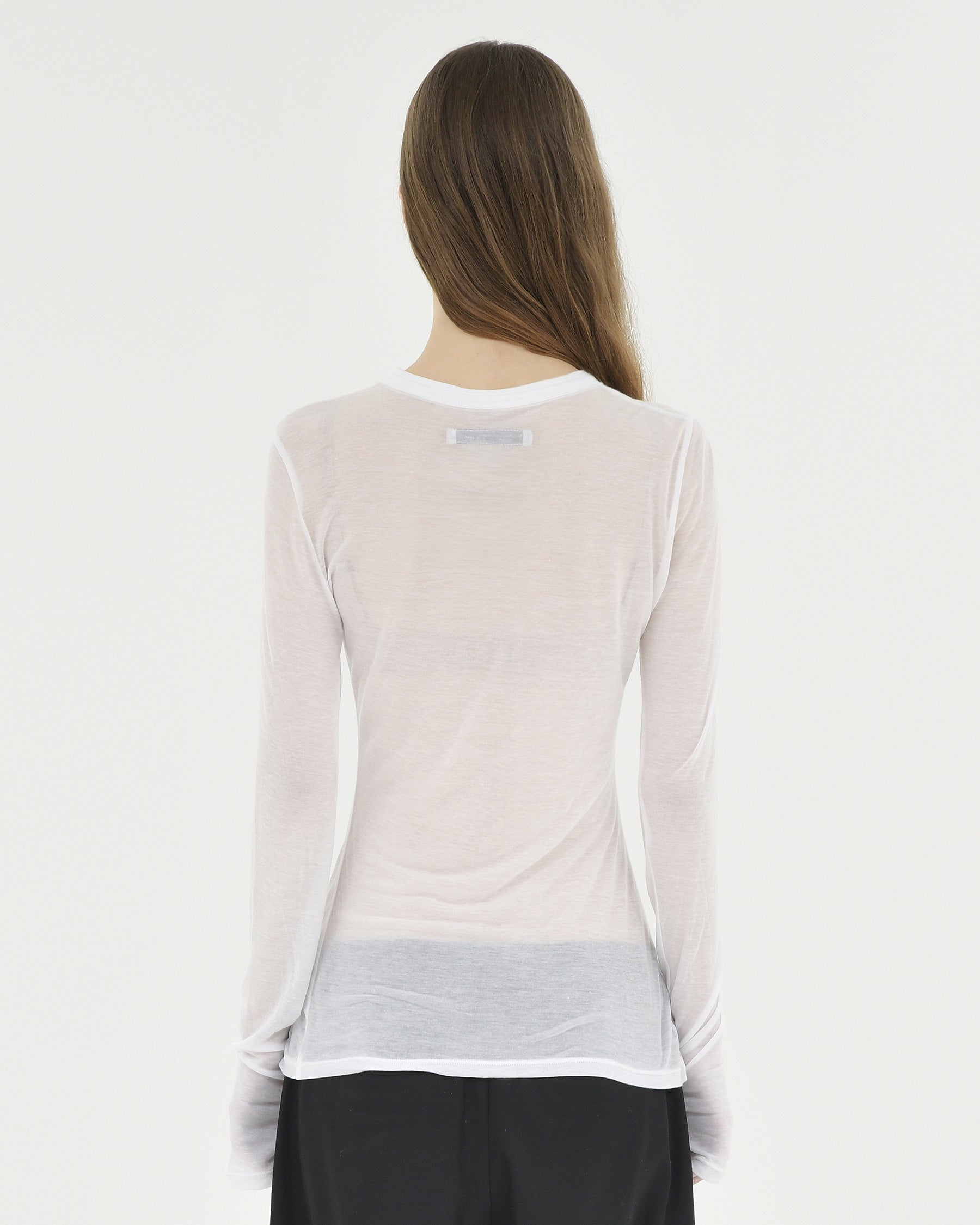 Brownyard - 24ss W Seethrough Long Sleeve (White) product image 2 | TRAB K-Fashion Australia