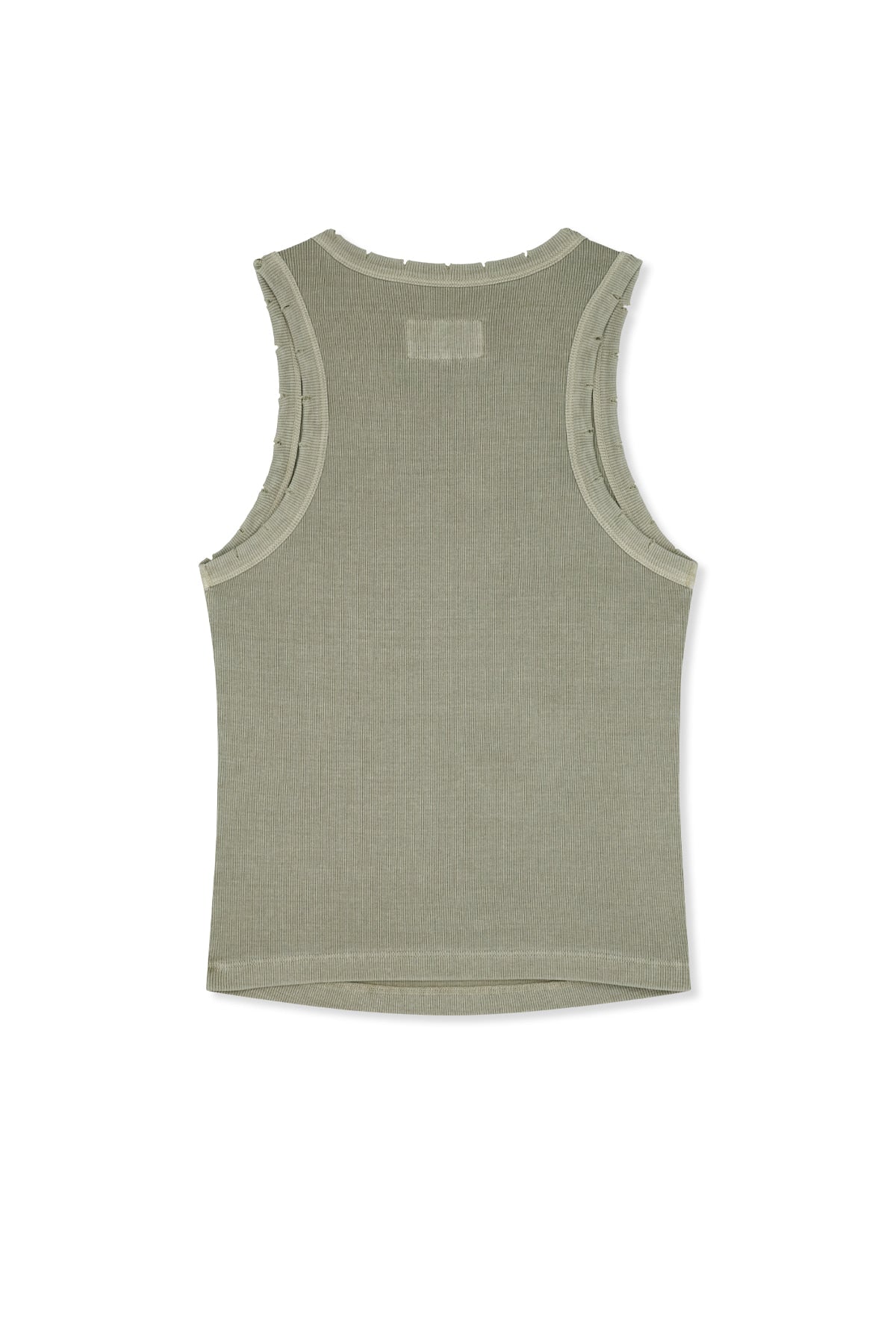 Matin Kim - Distressed Sleeveless Logo Top (Beige) product image 2 | TRAB K-Fashion Australia