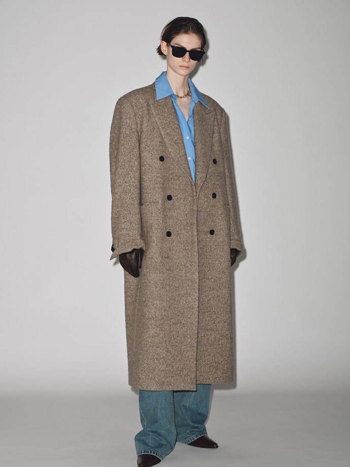 Tonywack - Textured Wool And Alpaca Double-Breasted Coat (Beige) product image 7 | TRAB K-Fashion Australia