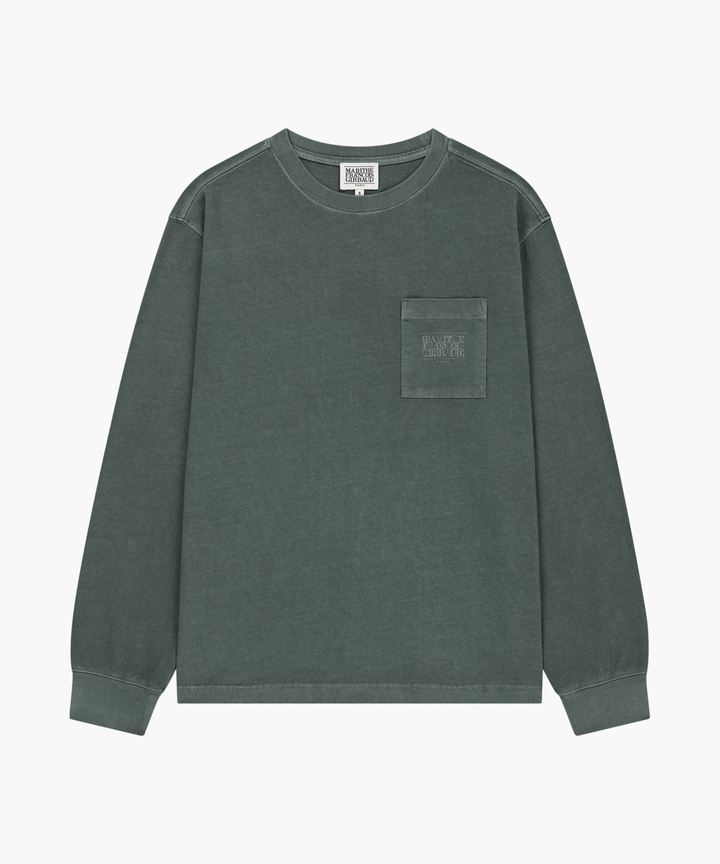 Marithe & Francois Girbaud - Doodle Classic Logo Washing Long Sleeve Tee (Charcoal) product image 5 | TRAB K-Fashion Australia