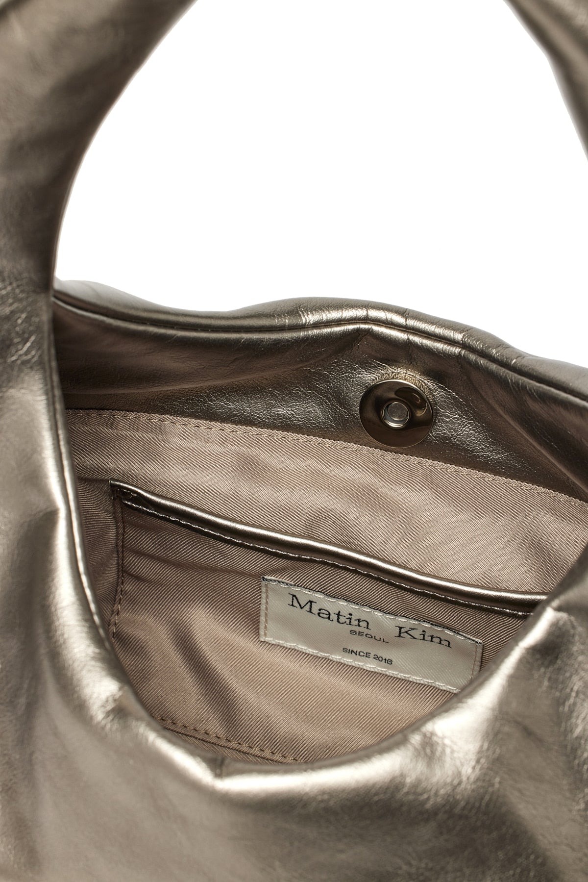 Matin Kim - Embossed Logo Leather Mini Tote Bag (Champagne) product image 4 | TRAB K-Fashion Australia