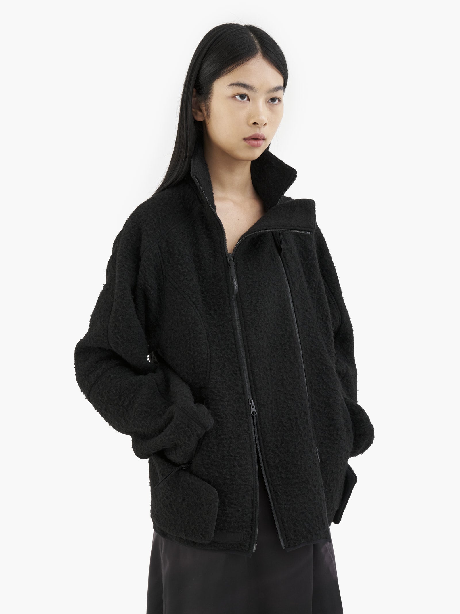 Jiyong Kim - Double Zip Fleece (Black) product image 6 | TRAB K-Fashion Australia