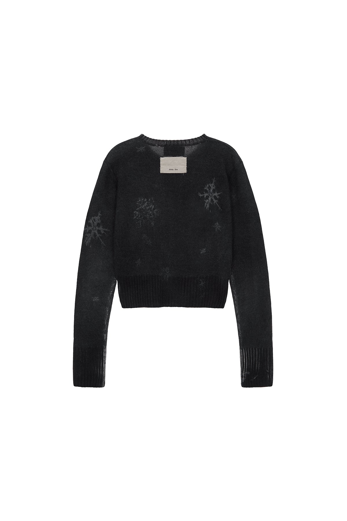 Matin Kim - Snow Graphic Knit Cardigan (Charcoal) product image 2 | TRAB K-Fashion Australia