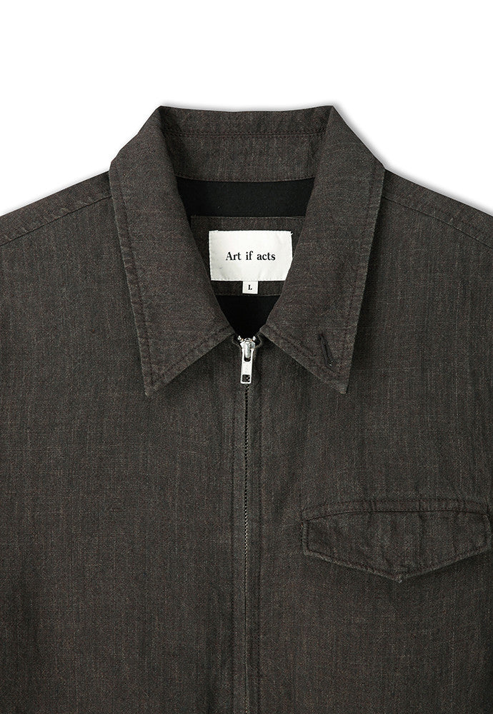 Art if acts - Linen Pocket Blouson (Wood) product image 9 | TRAB K-Fashion Australia