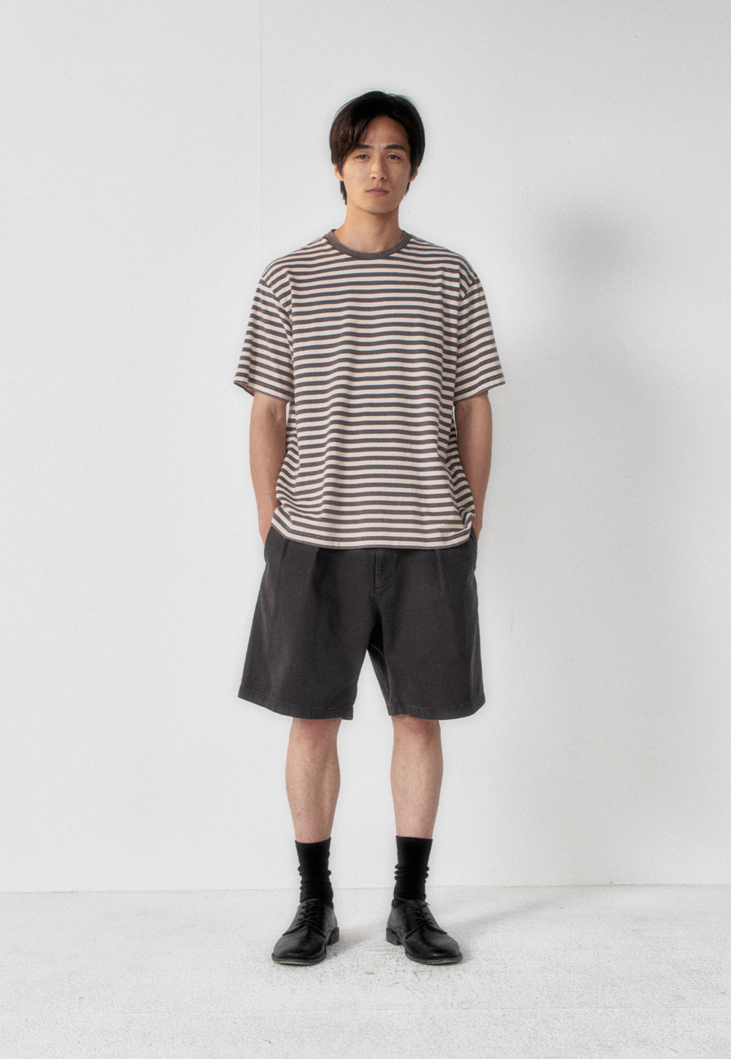 Art if acts - French Stripe S/S Tee (Faded Charcoal) product image 2 | TRAB K-Fashion Australia