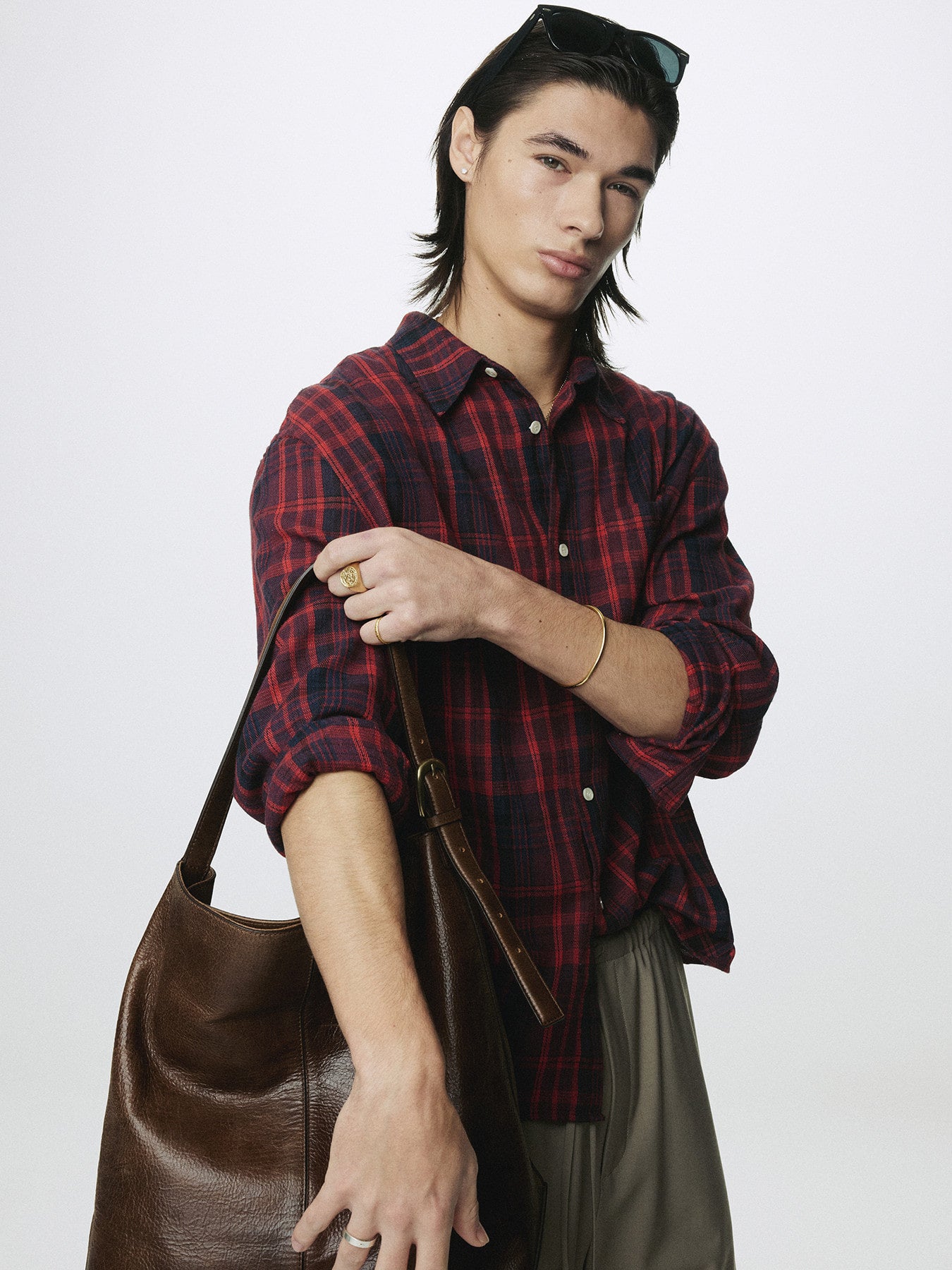 Tonywack - Washed Cotton Blend Check Shirt (Red/Blue) product image 6 | TRAB K-Fashion Australia