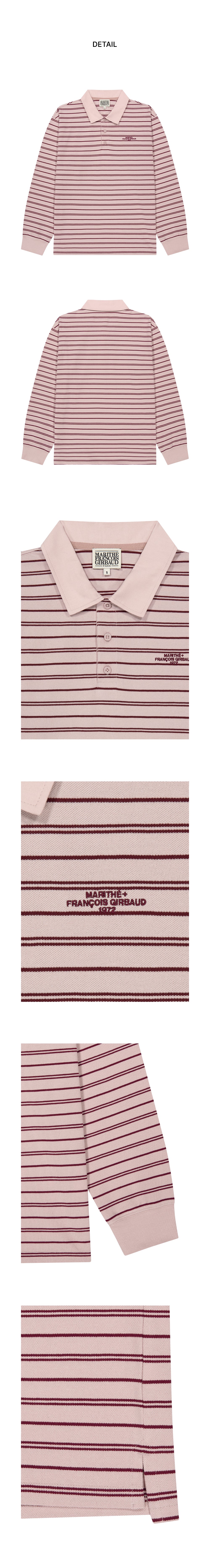 Marithe & Francois Girbaud - Stripe Pique Long Sleeve Tee (Pink) product image 6 | TRAB K-Fashion Australia