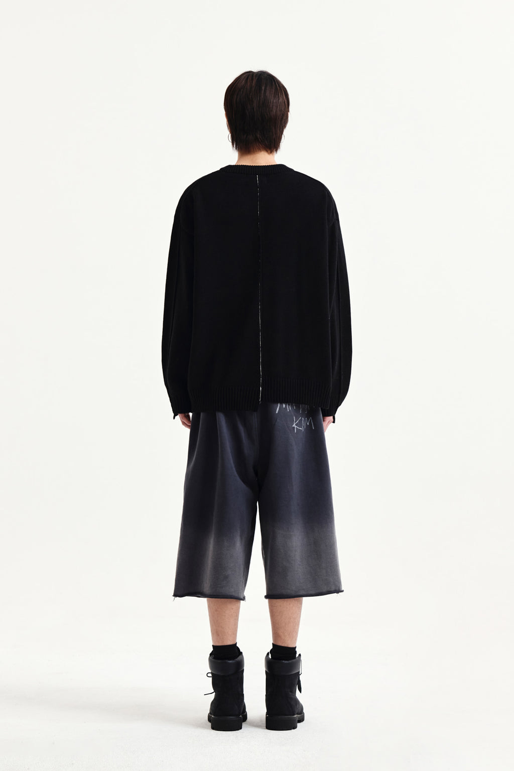 Matin Kim - Asymmetric Logo Knit Pullover (Black) product image 12 | TRAB K-Fashion Australia