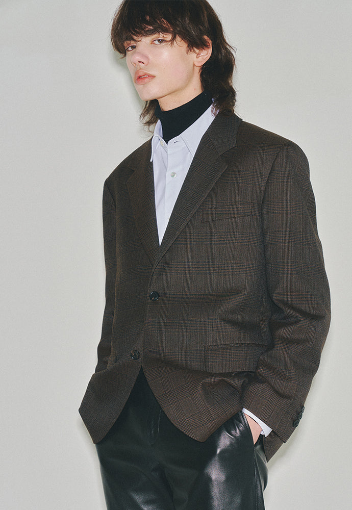 Tonywack - Signature 2-Button Blazer (Dark Brown Check) product image 3 | TRAB K-Fashion Australia