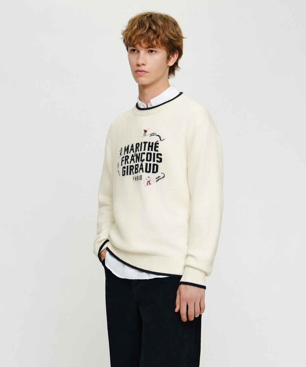 Marithe & Francois Girbaud - Alpes Classic Logo Knit Pullover (Ivory) product image 3 | TRAB K-Fashion Australia