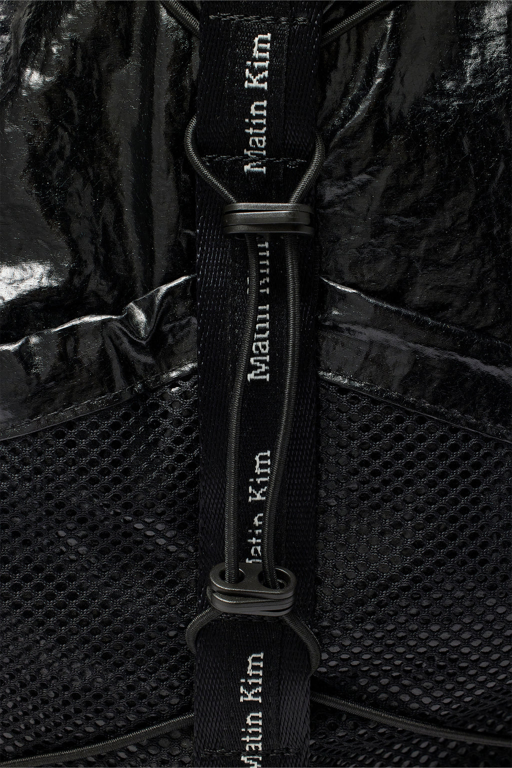 Matin Kim - Logo Taping Glossy Back Pack (Black) product image 2 | TRAB K-Fashion Australia