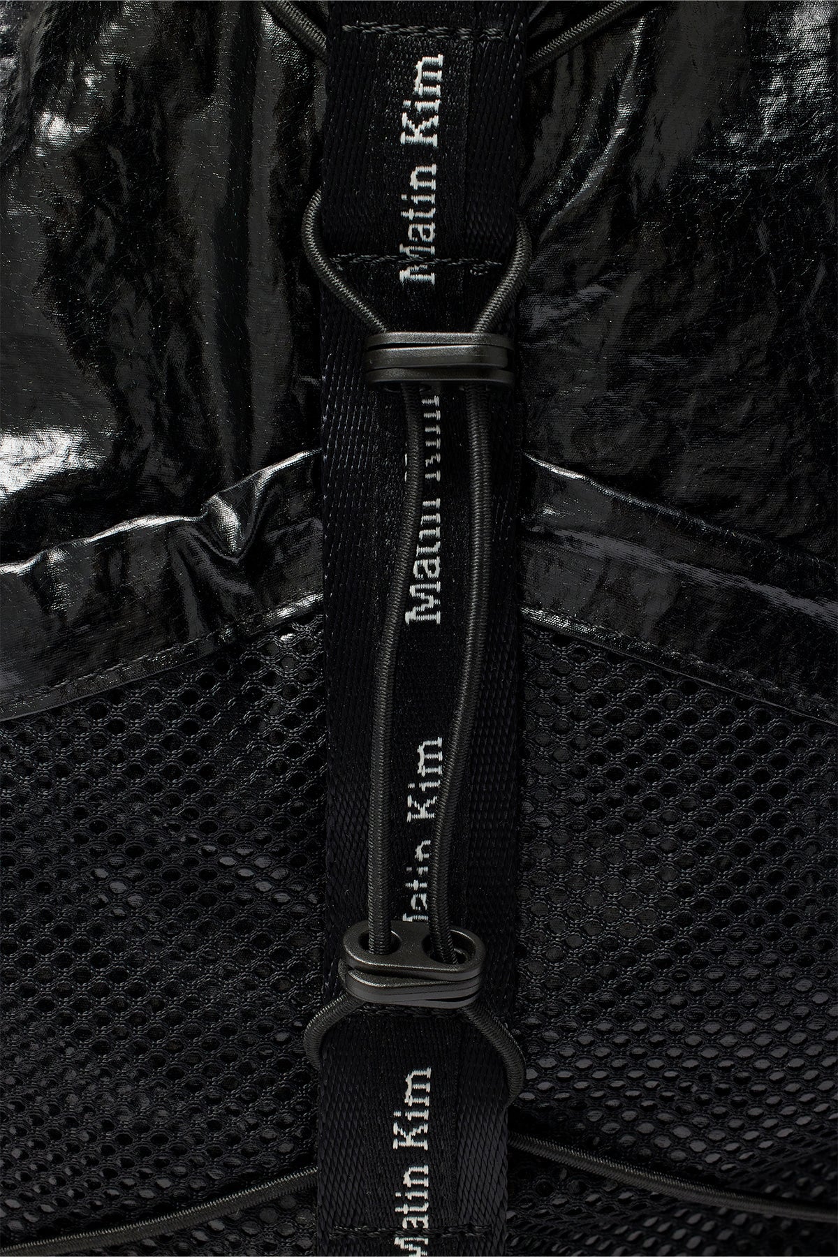 Matin Kim - Logo Taping Glossy Back Pack (Black) product image 2 | TRAB K-Fashion Australia