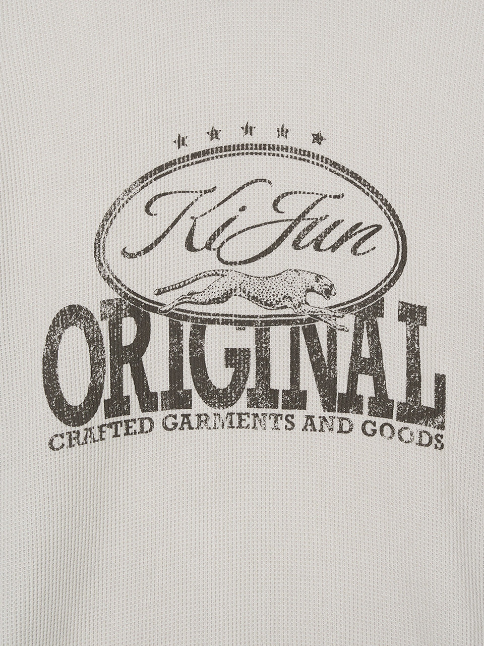 Kijun - Original Logo Waffle Long Sleeve Tee (Light Grey) product image 9 | TRAB K-Fashion Australia