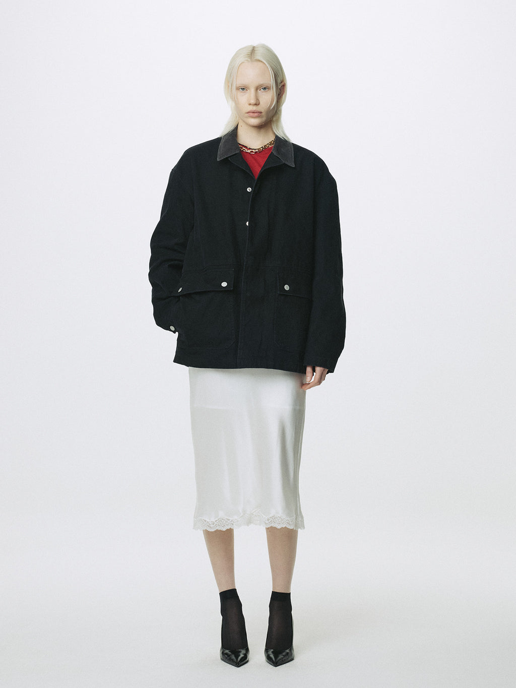 Tonywack - Silk Midi Skirt (Off White) product image 5 | TRAB K-Fashion Australia