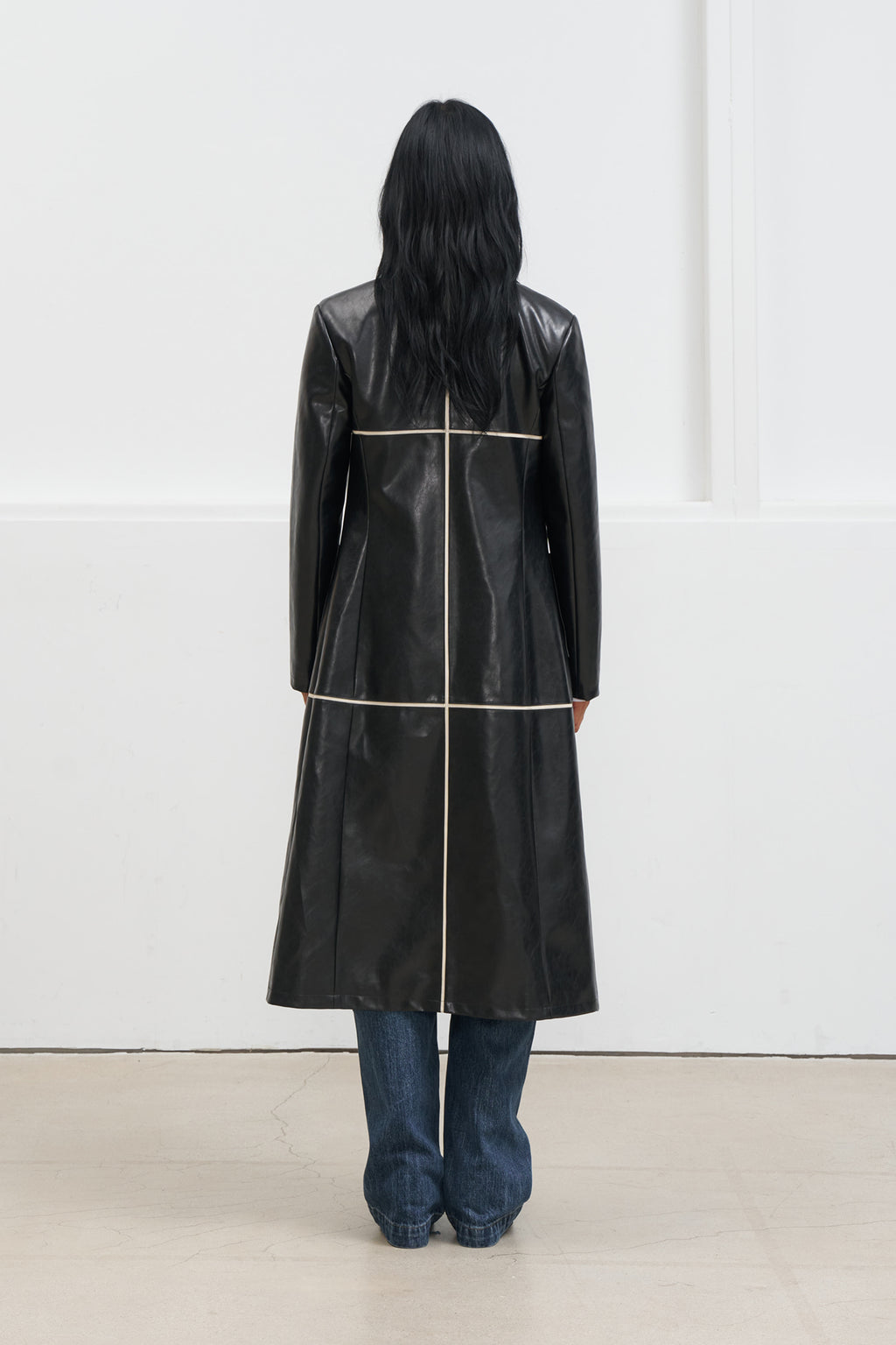 Deinet - Faux Leather Contrast Jacket (Black) product image 3 | TRAB K-Fashion Australia