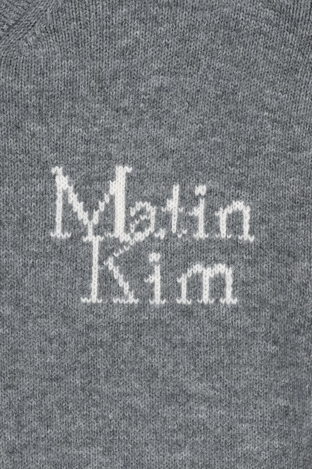 Matin Kim - Grid Logo Cashmere Blended Knit Pullover (Grey) product image 5 | TRAB K-Fashion Australia