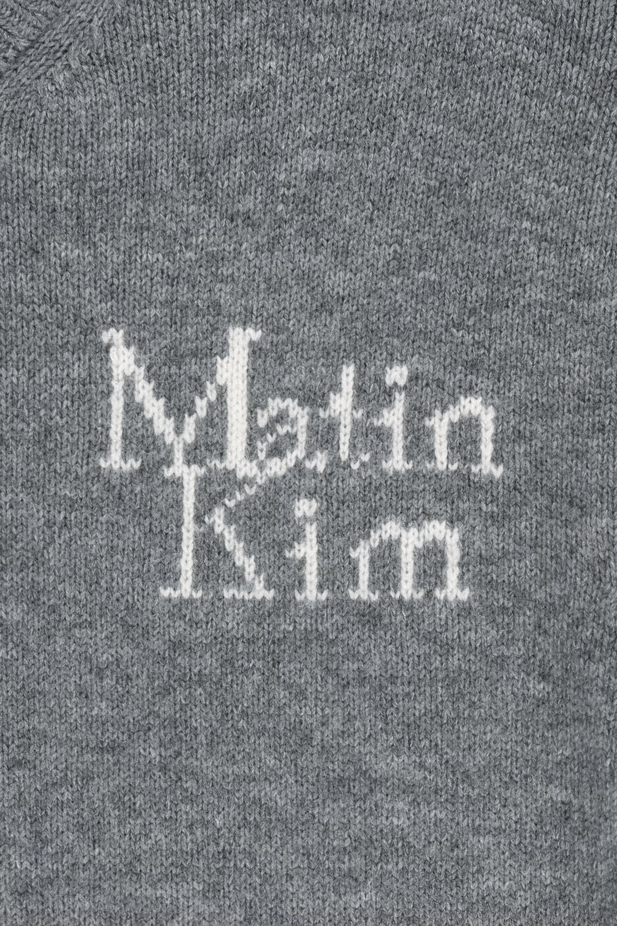 Matin Kim - Grid Logo Cashmere Blended Knit Pullover (Grey) product image 5 | TRAB K-Fashion Australia