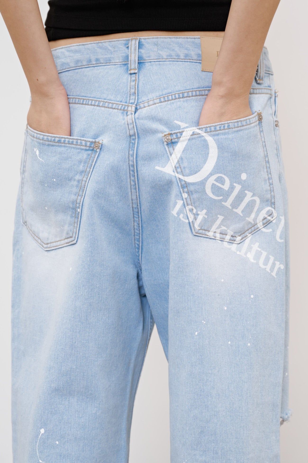 Deinet - Painted Logo Point Jeans (Light Blue) product image 10 | TRAB K-Fashion Australia