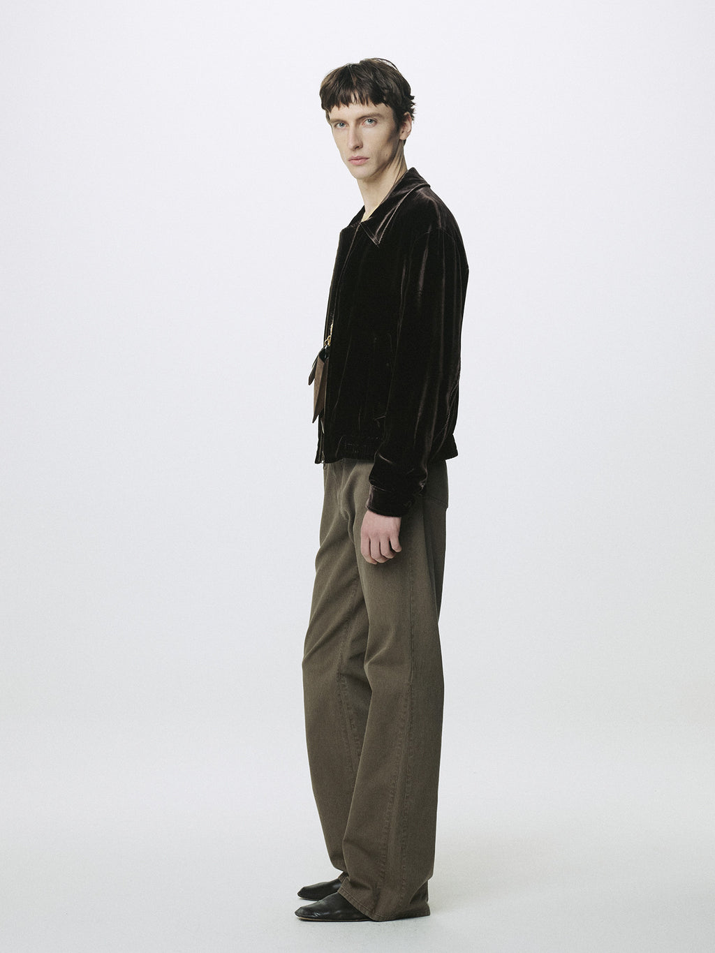 Tonywack - Velvet Zippered Blouson Jacket (Dark Brown) product image 3 | TRAB K-Fashion Australia