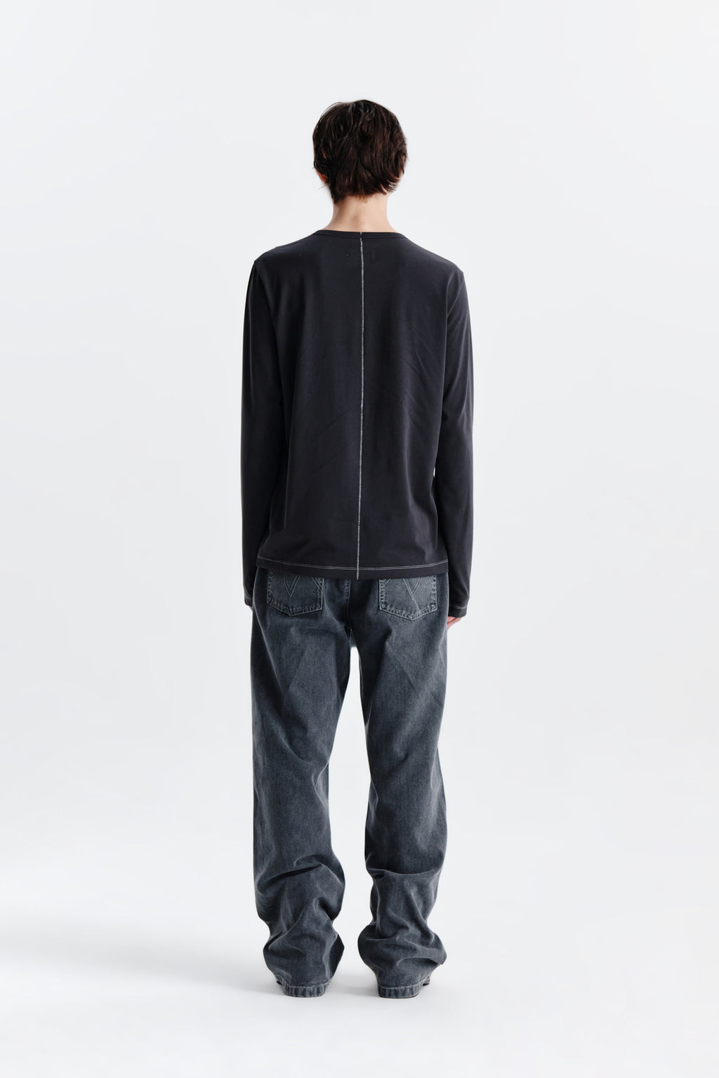 Matin Kim - Patch Graphic Point Long Sleeve Top (Charcoal) product image 7 | TRAB K-Fashion Australia