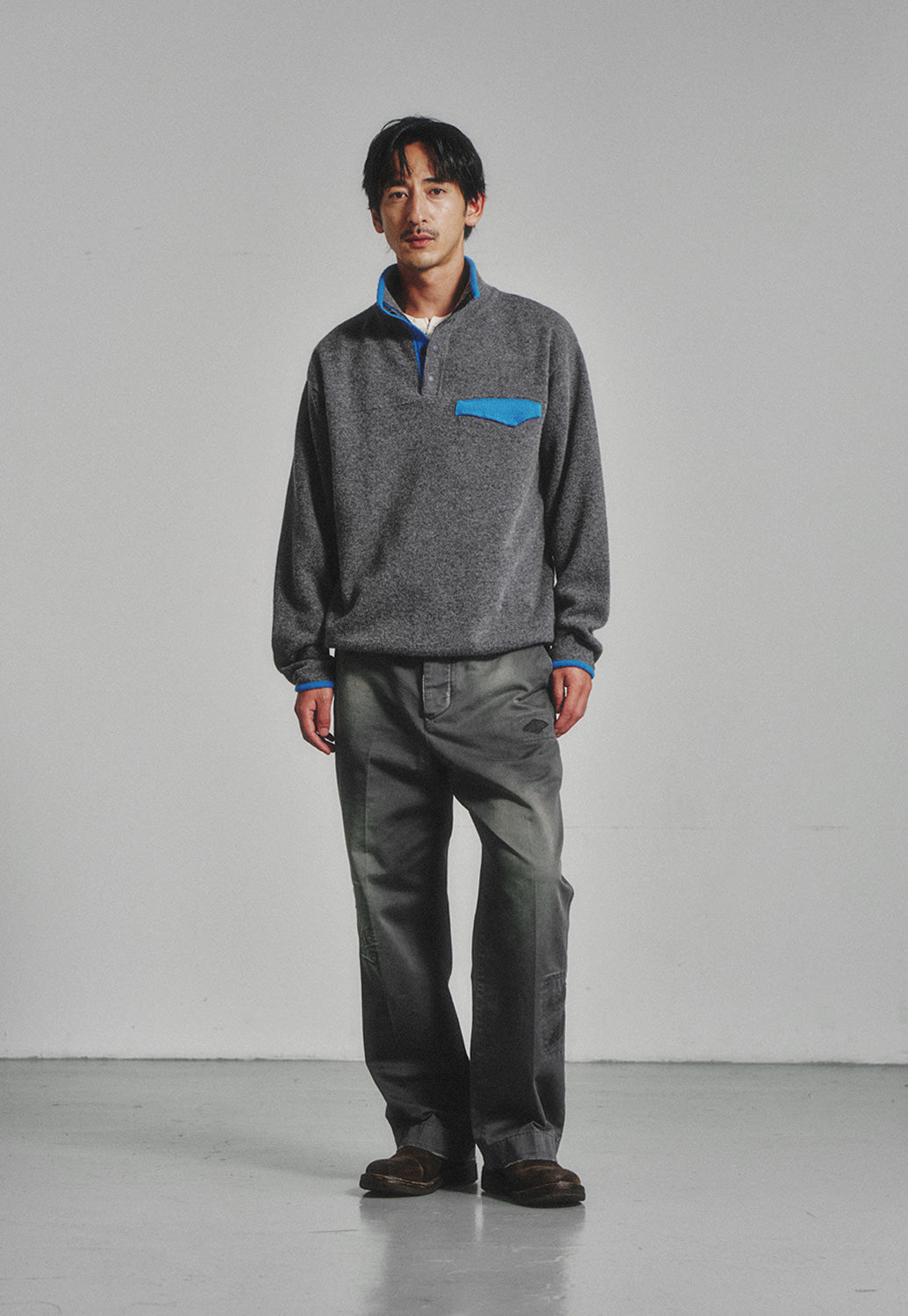 Art if acts - Vintage Pullover Knit (Charcoal/Blue) product image 2 | TRAB K-Fashion Australia