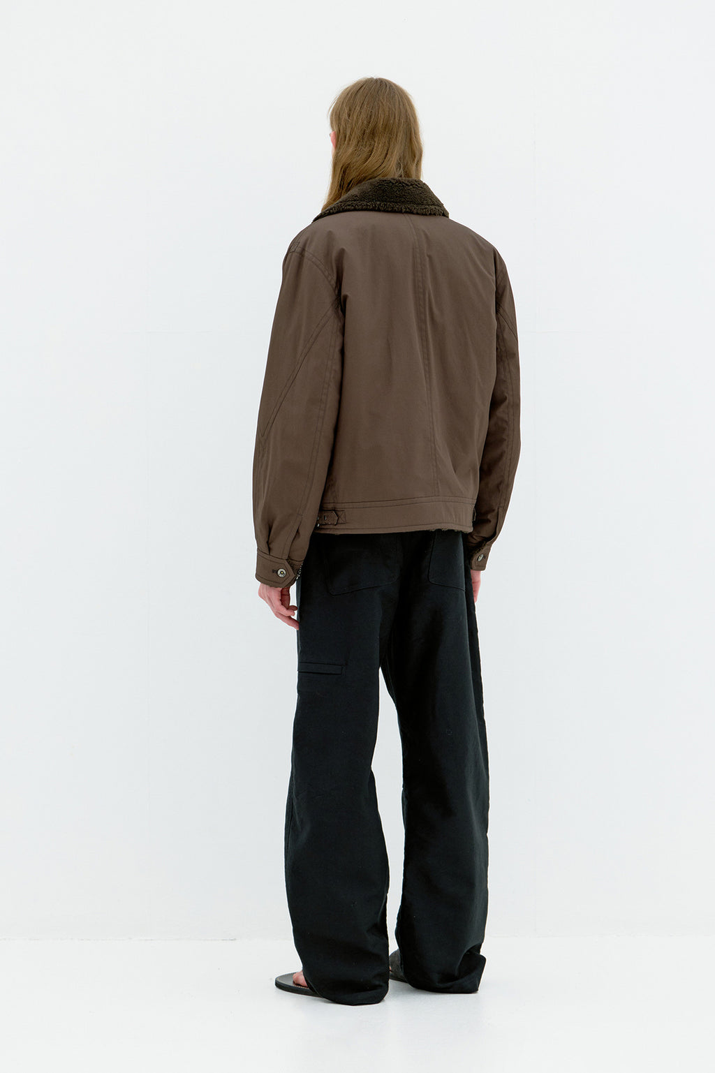 Coor - Fur Lined Cotton B-3 Jacket (Dark Brown) product image 4 | TRAB K-Fashion Australia