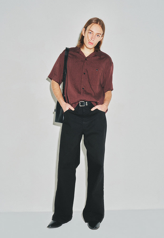 Tonywack - Cozy Linen Viscose Cuban-Collar Shirt (Penny Brown) product image 4 | TRAB K-Fashion Australia