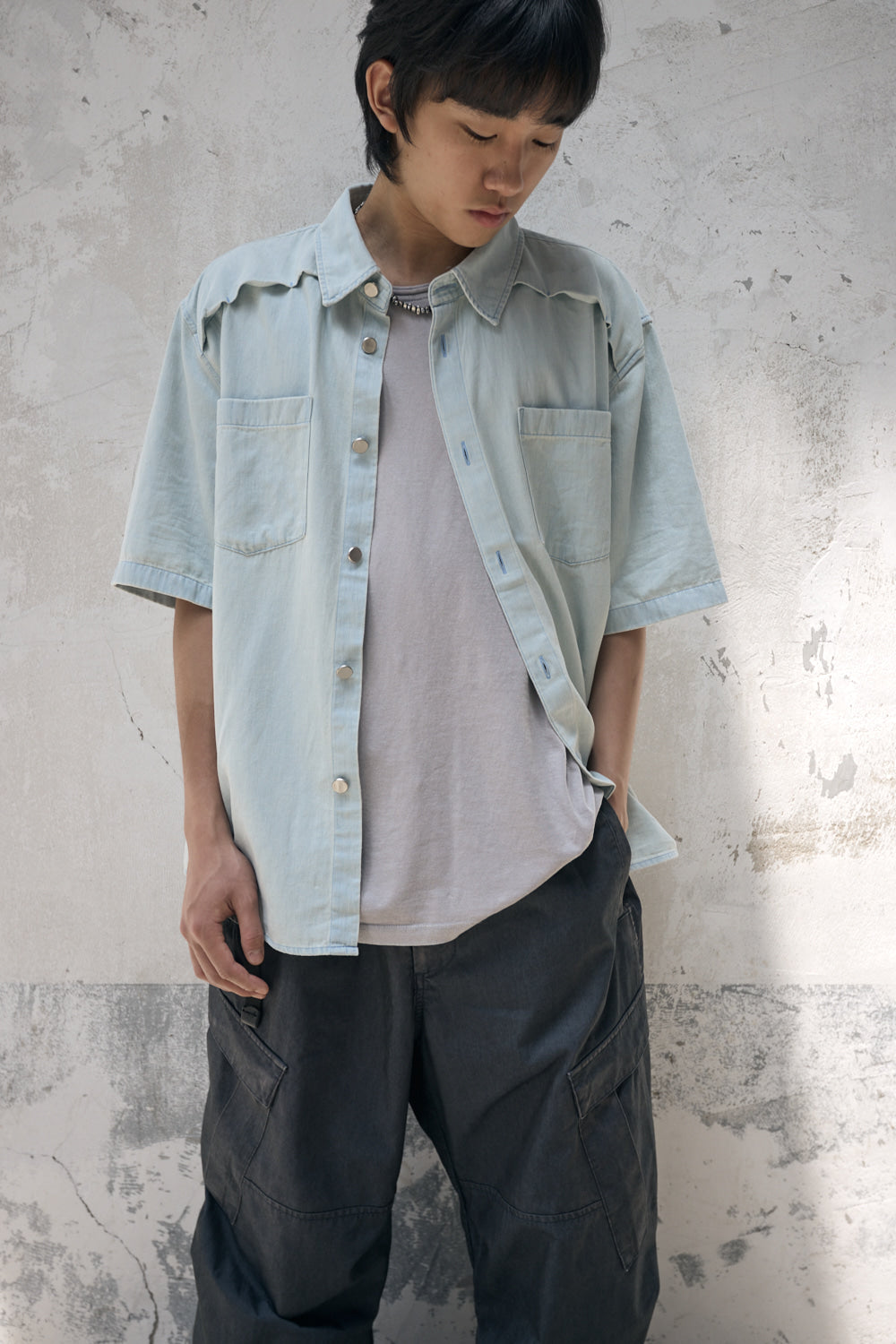 Hatchingroom - Vented Shirt Denim Washed (Blue) product image 11 | TRAB K-Fashion Australia
