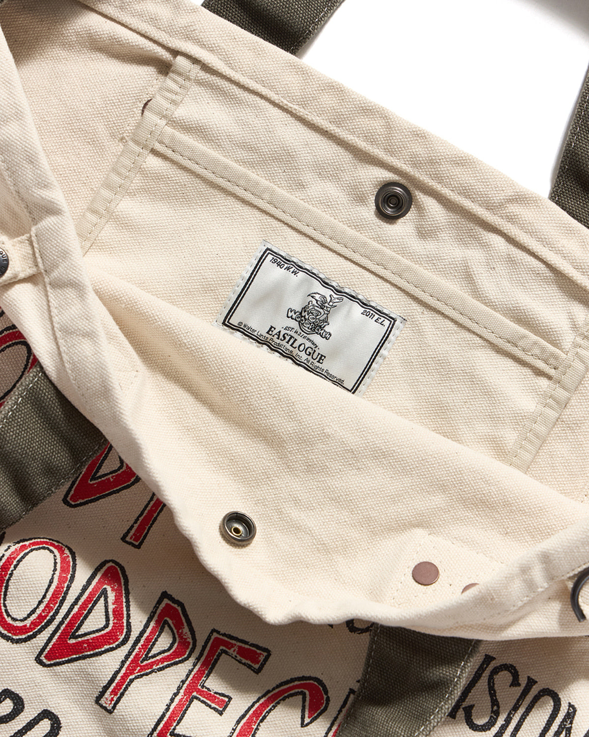 Eastlogue - Woody Woodpecker Tote Bag (Ecru & Olive) product image 4 | TRAB K-Fashion Australia