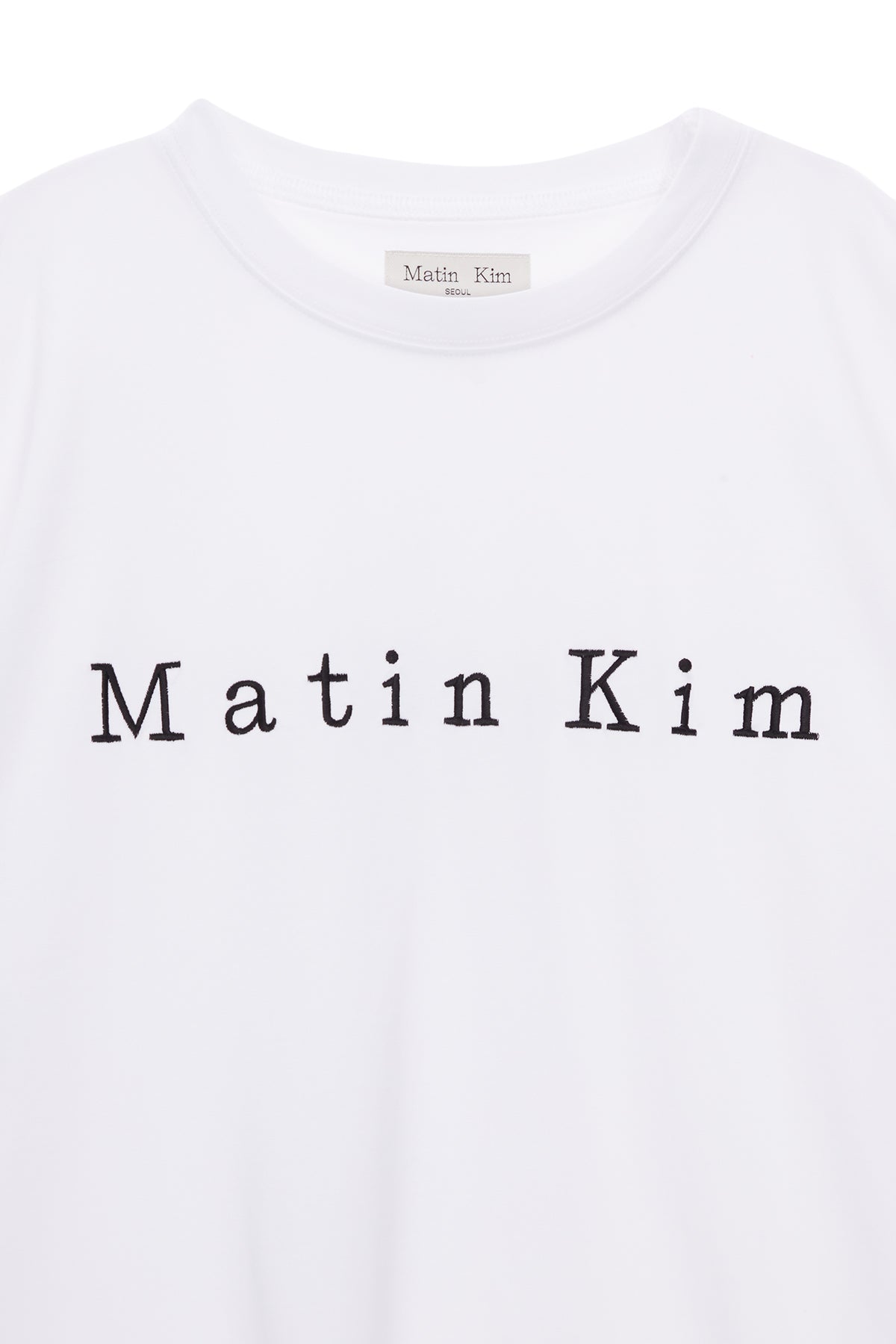 Matin Kim - Matin Embroidery Logo Top (White) product image 3 | TRAB K-Fashion Australia
