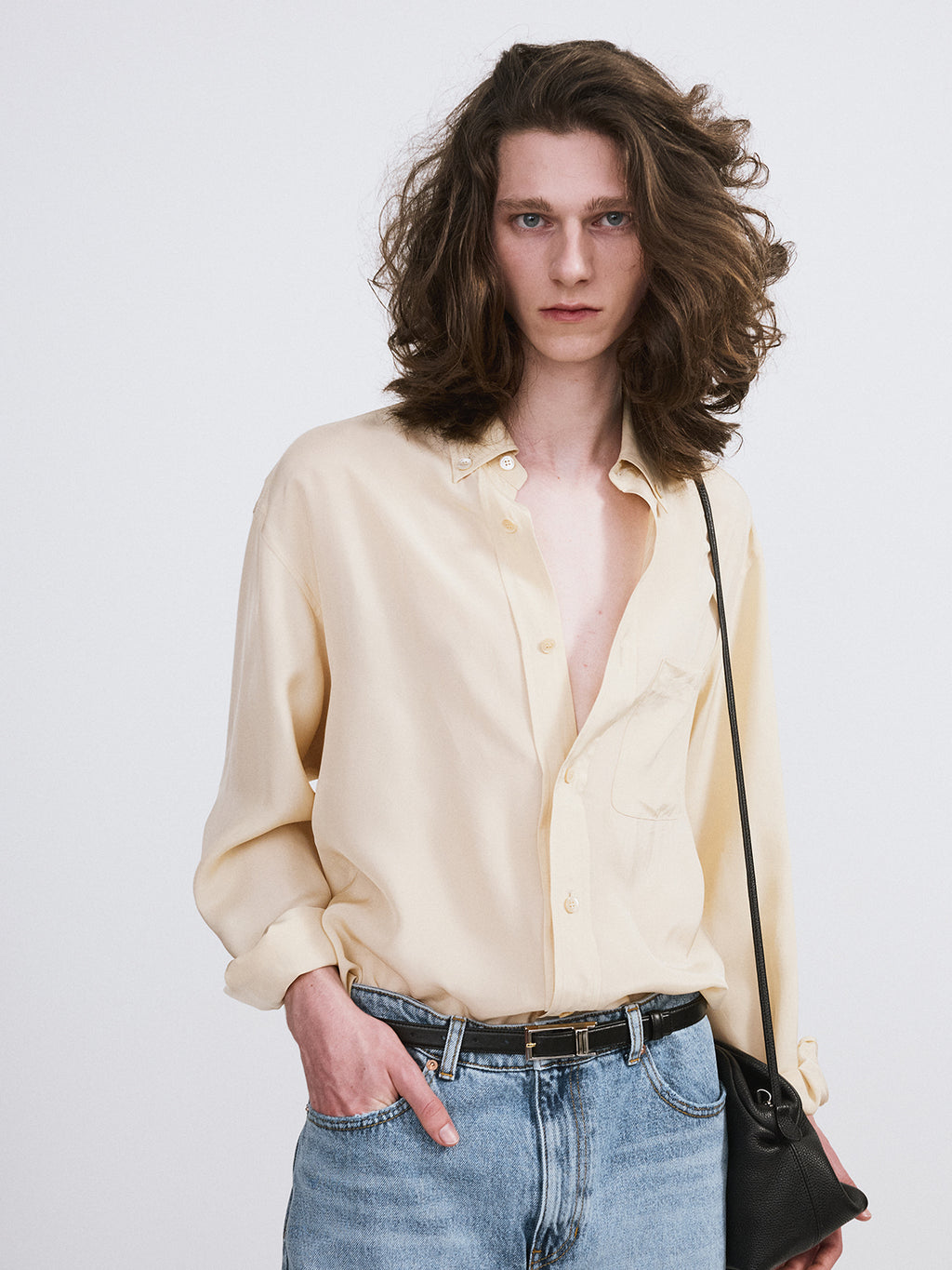 Recto - Wrinkled Fluid Shirt (Butter Beige) product image 4 | TRAB K-Fashion Australia
