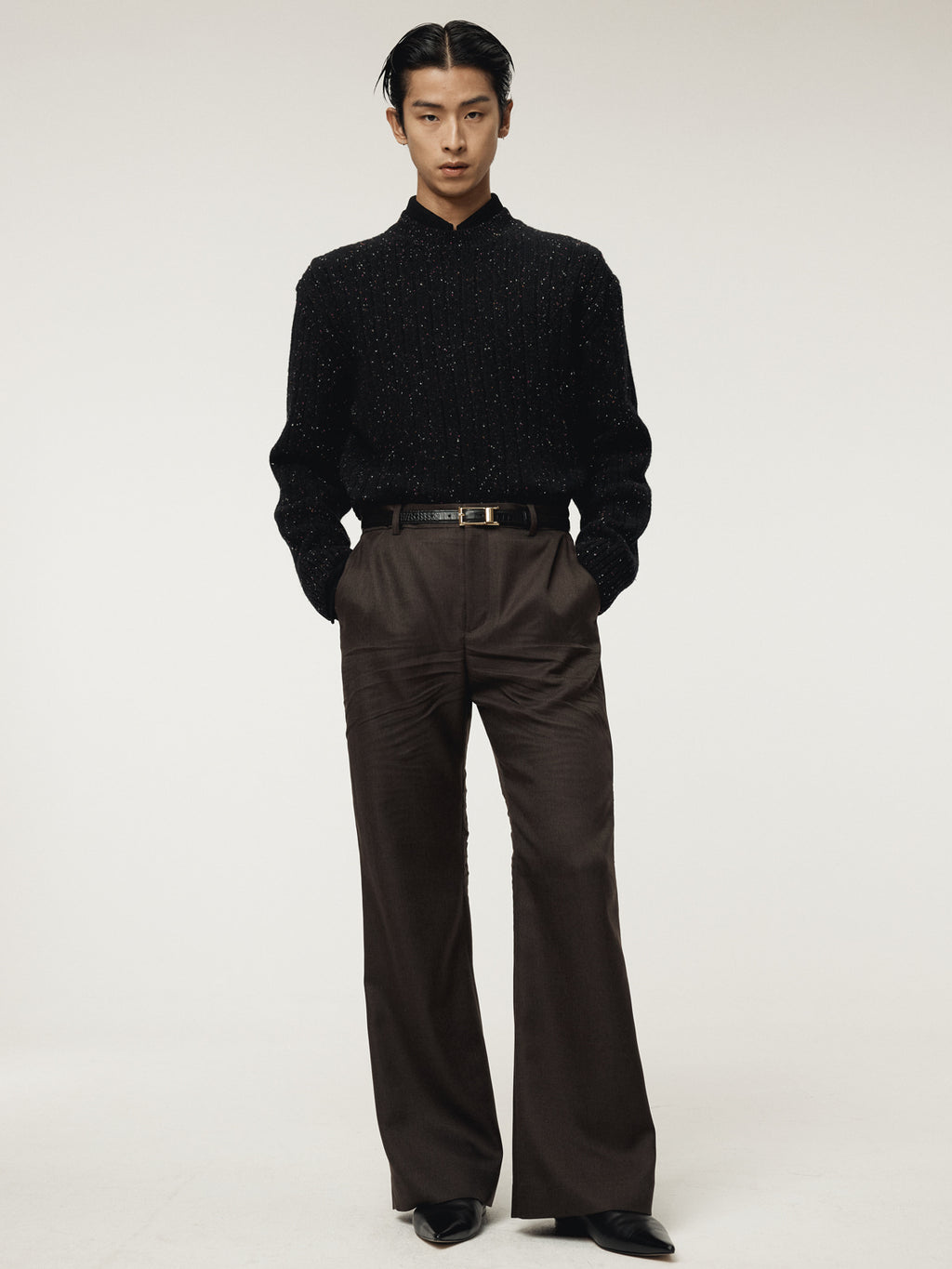 Recto - Crease Detail Flare Pants (Vintage Brown) product image 2 | TRAB K-Fashion Australia