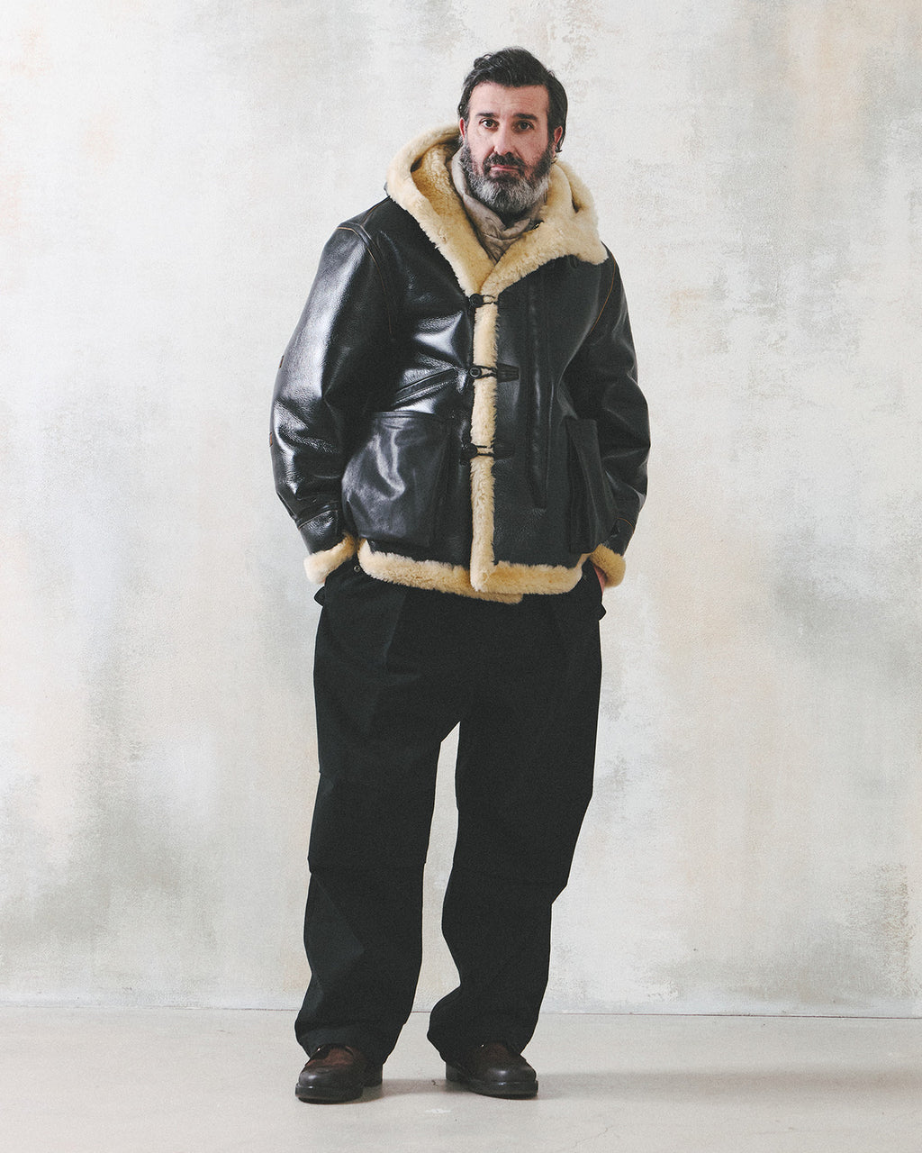 Eastlogue - Navigator Hoodie Mouton Parka (Black) product image 1 | TRAB K-Fashion Australia