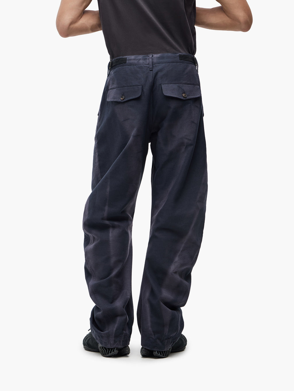 Jiyong Kim - Sun-Bleached Twisted Trousers (Navy) product image 5 | TRAB K-Fashion Australia