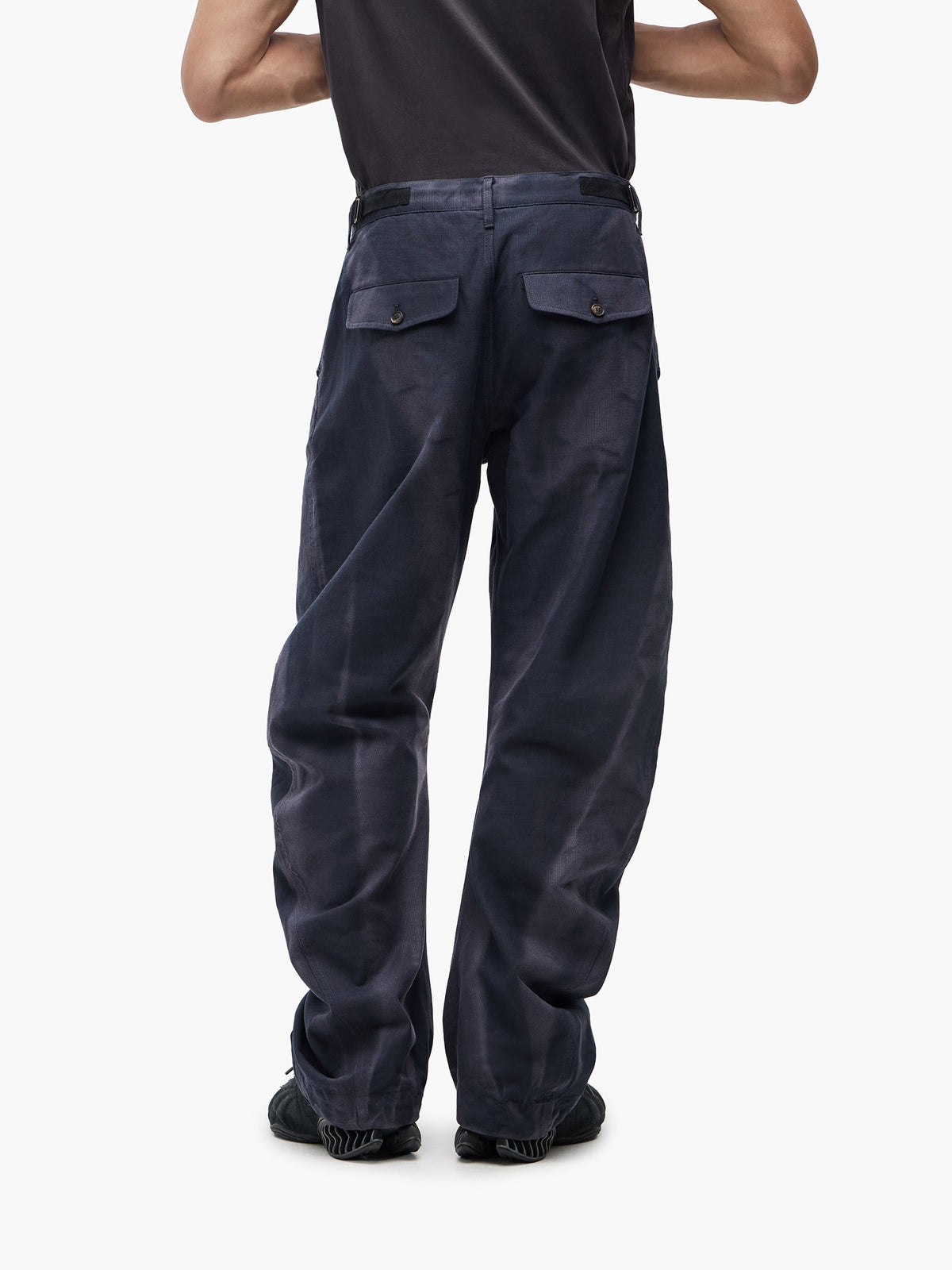 Jiyong Kim - Sun-Bleached Twisted Trousers (Navy) product image 5 | TRAB K-Fashion Australia