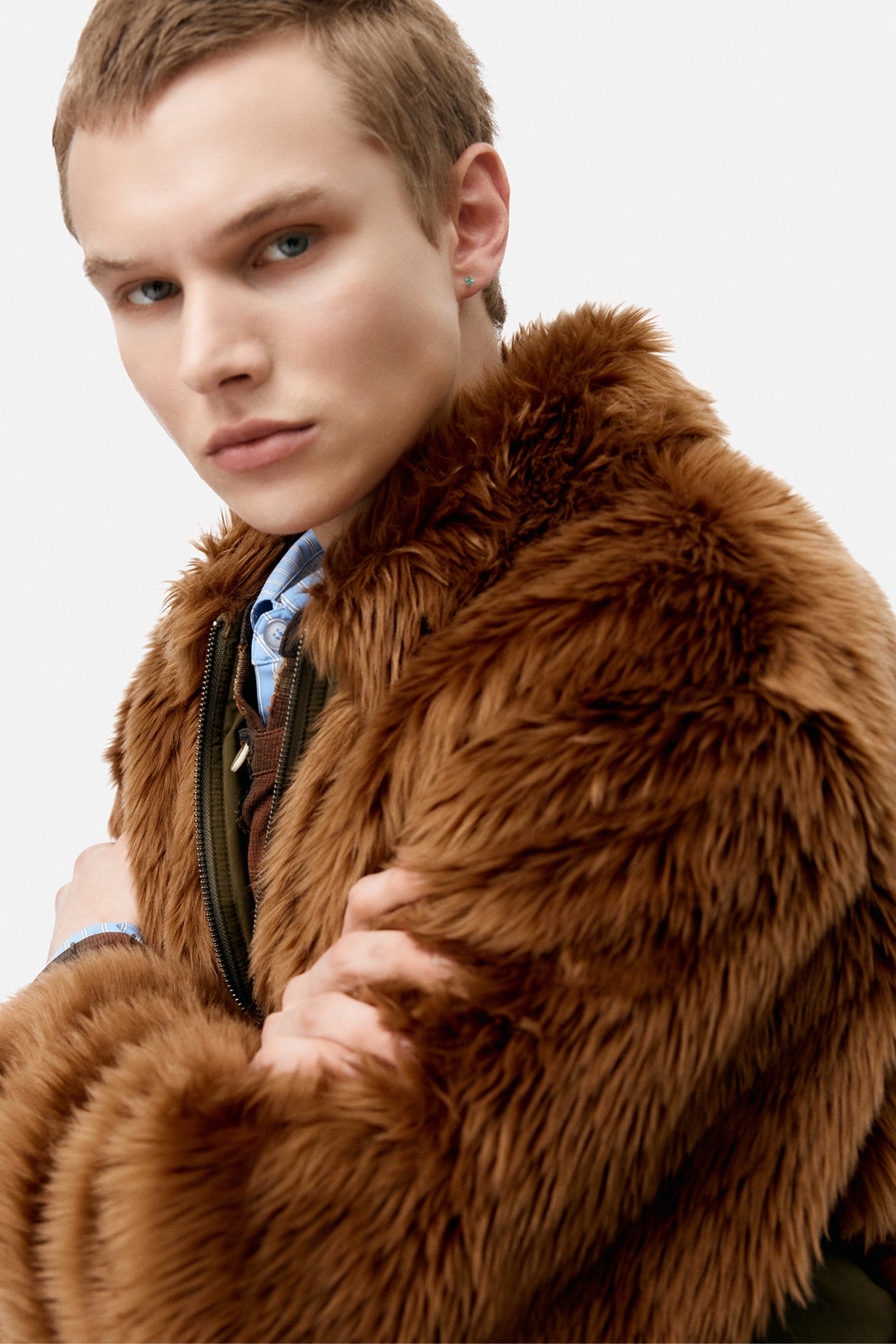 Andersson Bell - Unisex Flight Fur Bomber Jacket (Brown) product image 5 | TRAB K-Fashion Australia