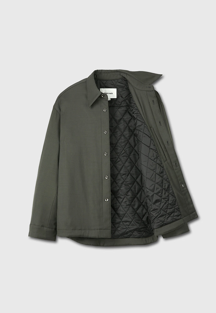 Tonywack - Hard Twist Wool Padded Shirt Jacket (Dark Olive) product image 8 | TRAB K-Fashion Australia