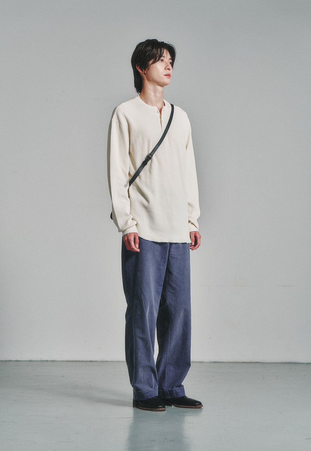 Art if acts - Garment Dyed Waffle Henley (Cream) product image 2 | TRAB K-Fashion Australia