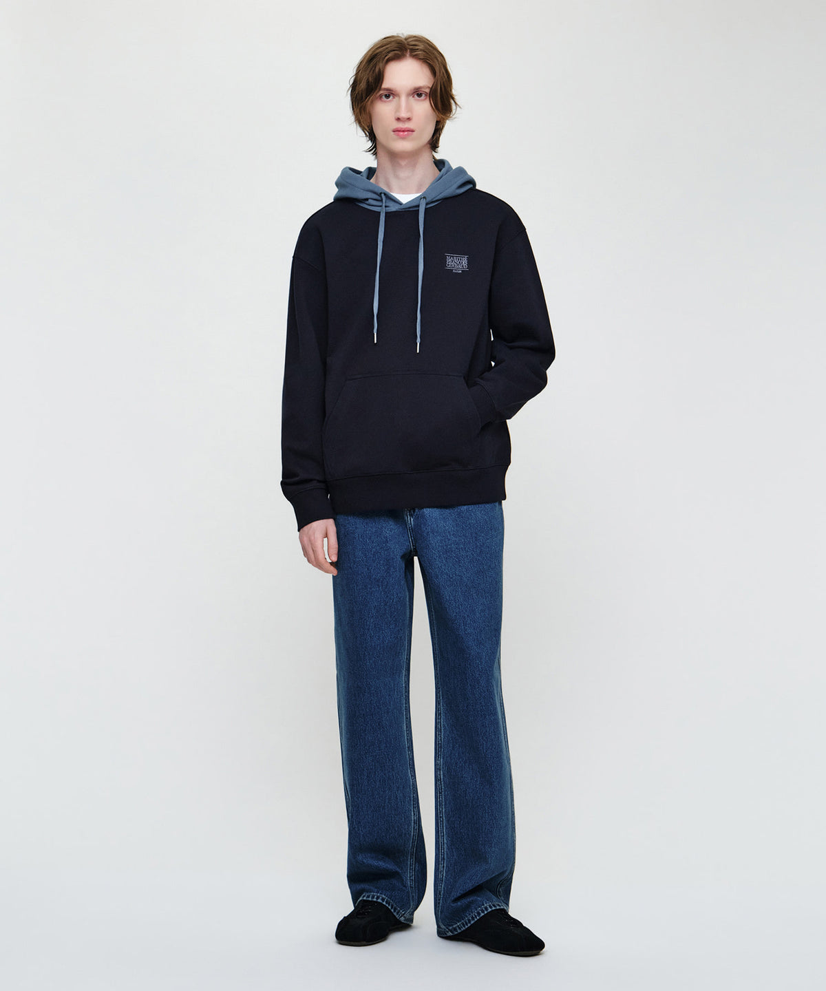 Marithe & Francois Girbaud - Small Classic Logo Embroidery Hoodie (Navy) product image 4 | TRAB K-Fashion Australia