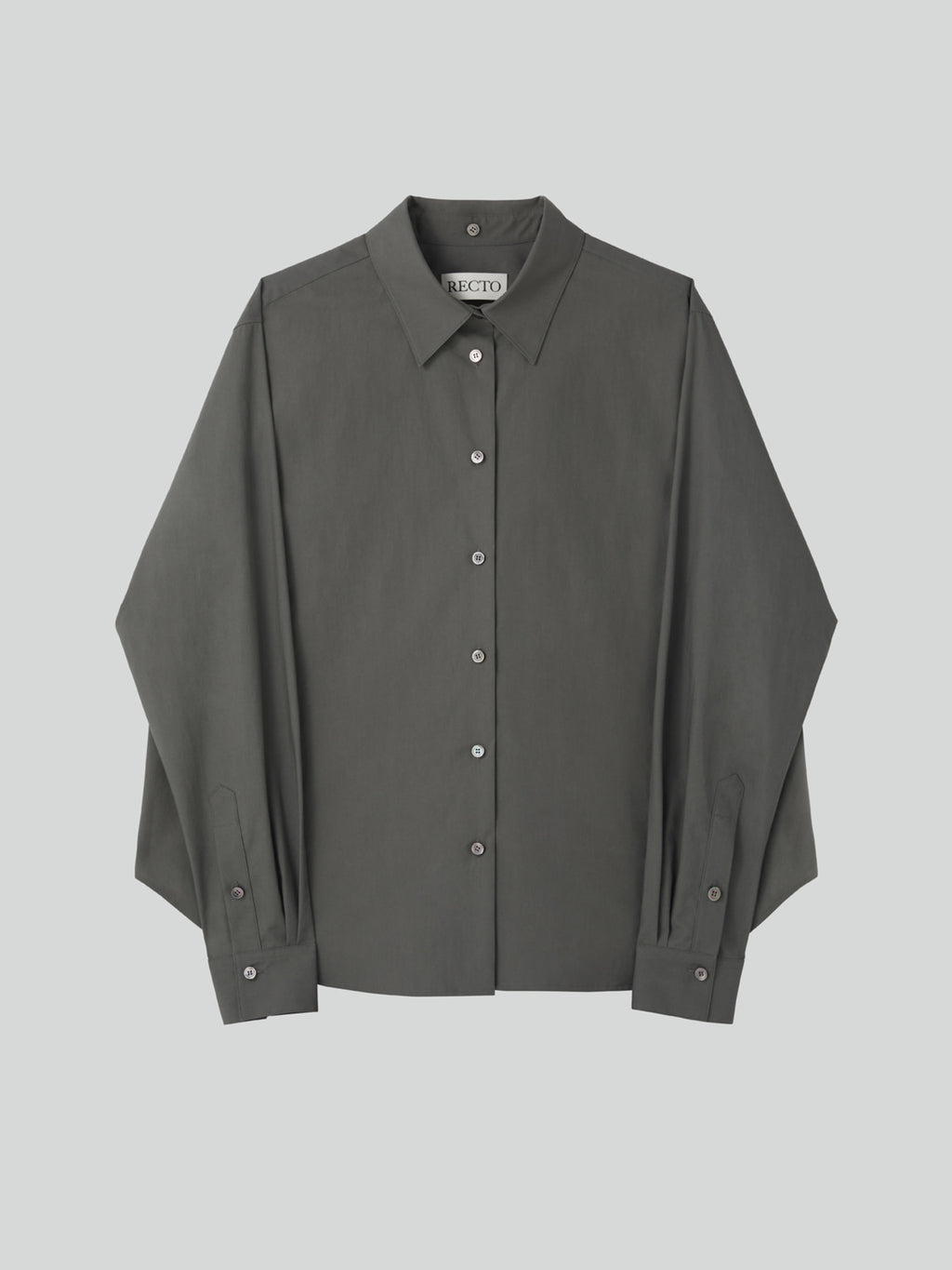 Recto - Powdery Cotton Scarf Shirt (Khakish Grey) product image 10 | TRAB K-Fashion Australia