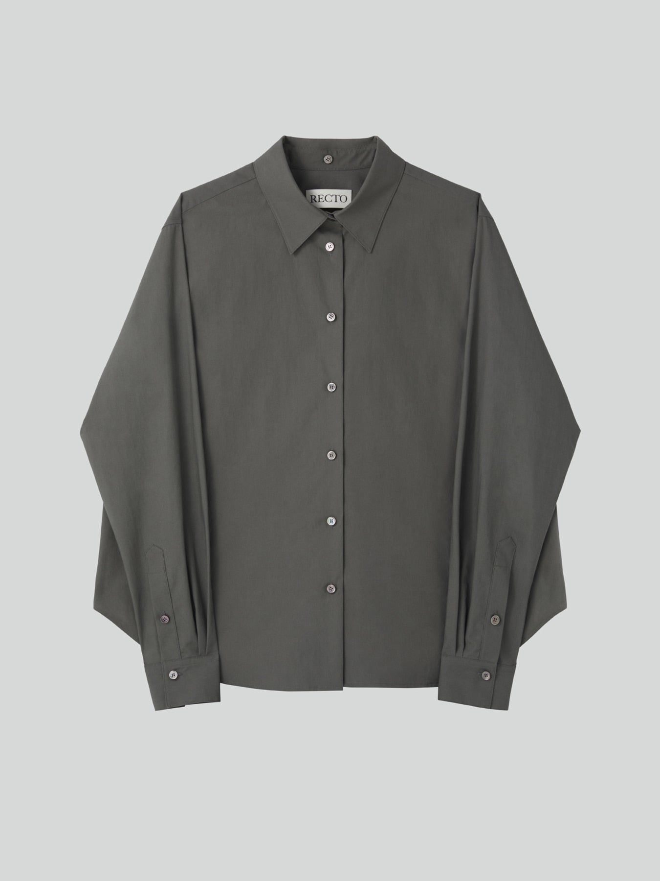 Recto - Powdery Cotton Scarf Shirt (Khakish Grey) product image 10 | TRAB K-Fashion Australia