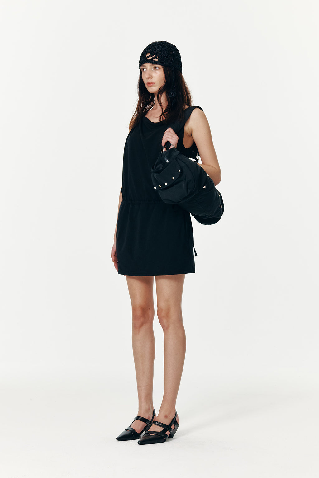 Deinet - Deinet Drape Sleeveless Dress (Black) product image 2 | TRAB K-Fashion Australia