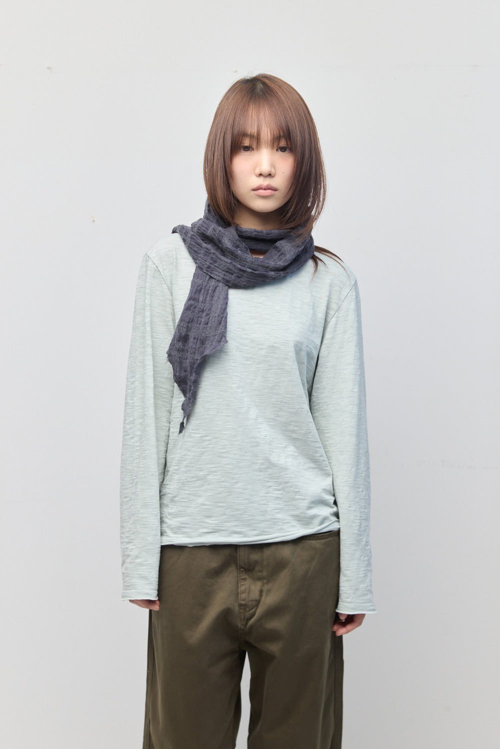 Hatchingroom - Crinkle Gauze Muffler (Charcoal) product image 5 | TRAB K-Fashion Australia