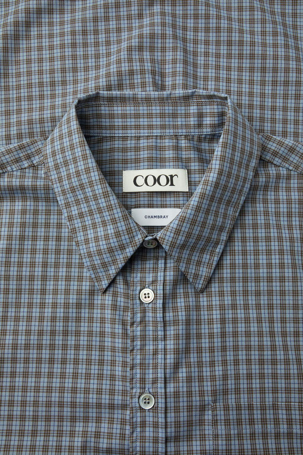 Coor - Cotton Blend Tartancheck Half Shirt (Blue Check) product image 5 | TRAB K-Fashion Australia