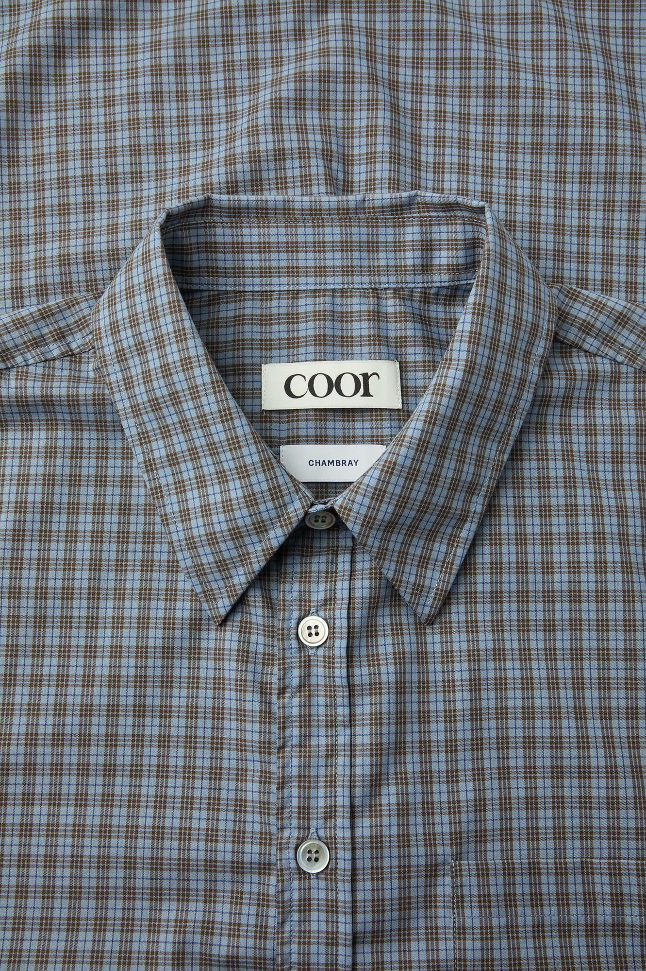 Coor - Cotton Blend Tartancheck Half Shirt (Blue Check) product image 5 | TRAB K-Fashion Australia