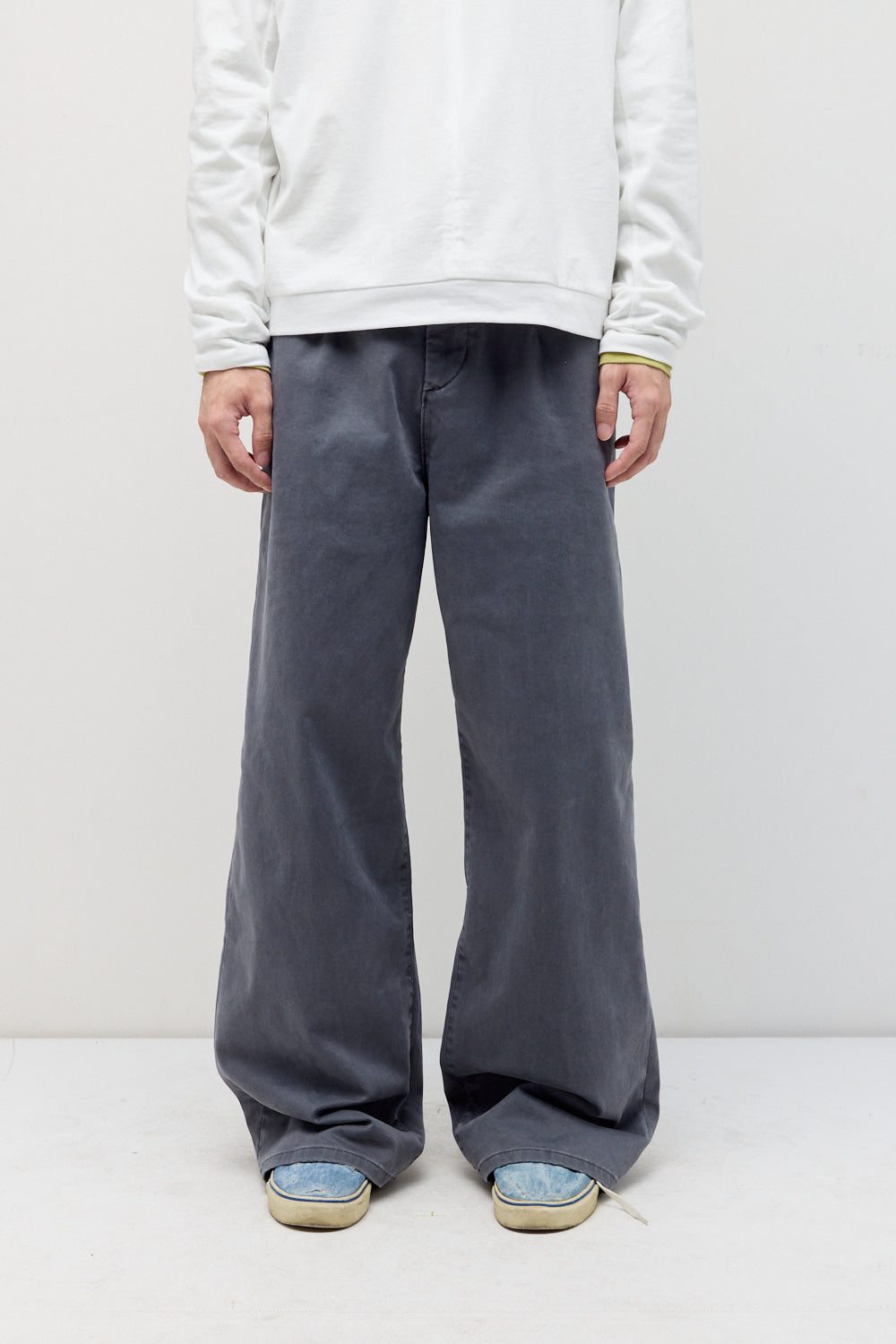 Hatchingroom - Flare Work Trousers Moleskin Washed (Graphite) product image 7 | TRAB K-Fashion Australia