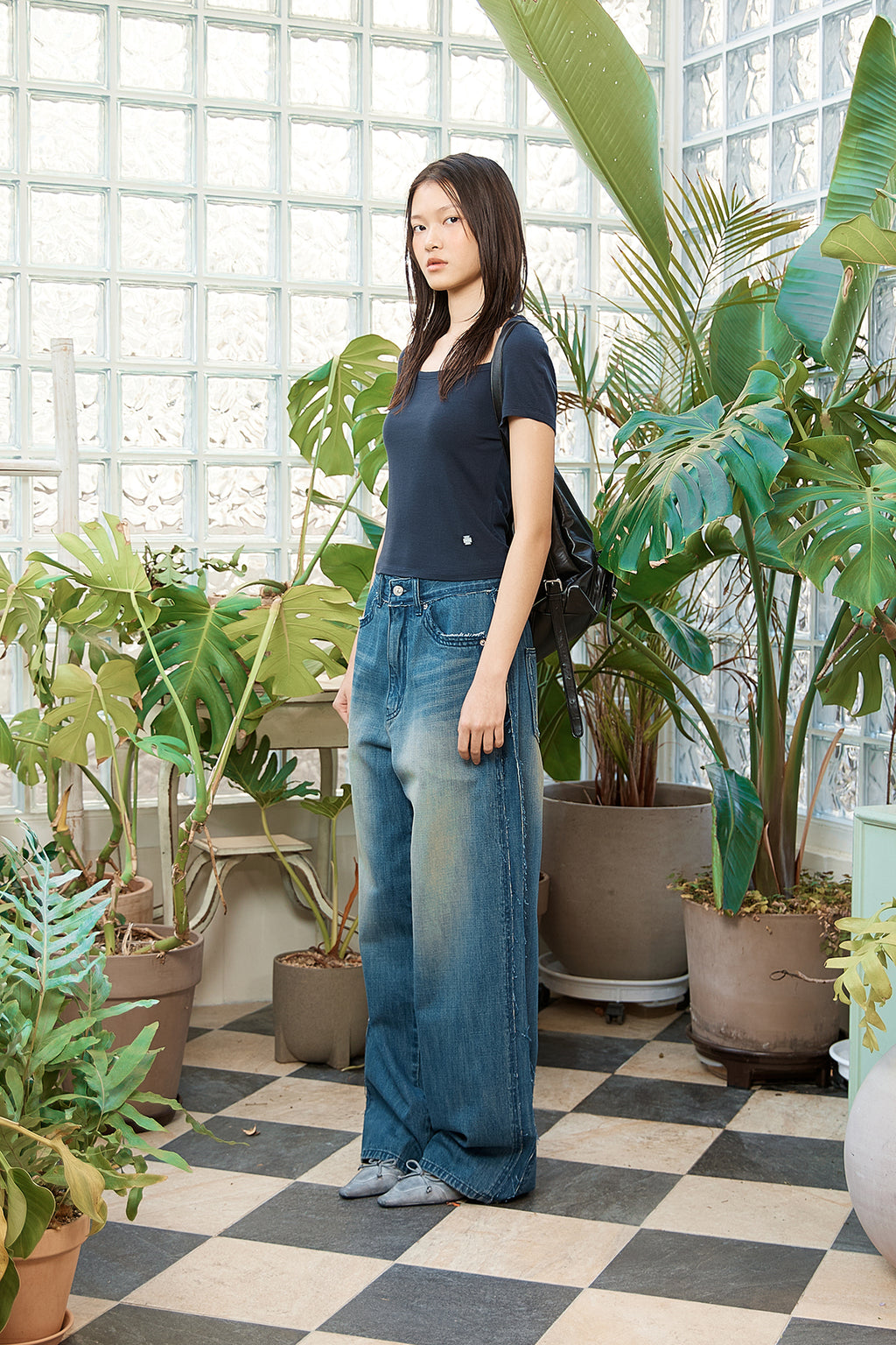 Matin Kim - Raglan Bolero Slim Top (Dark Navy) product image 6 | TRAB K-Fashion Australia